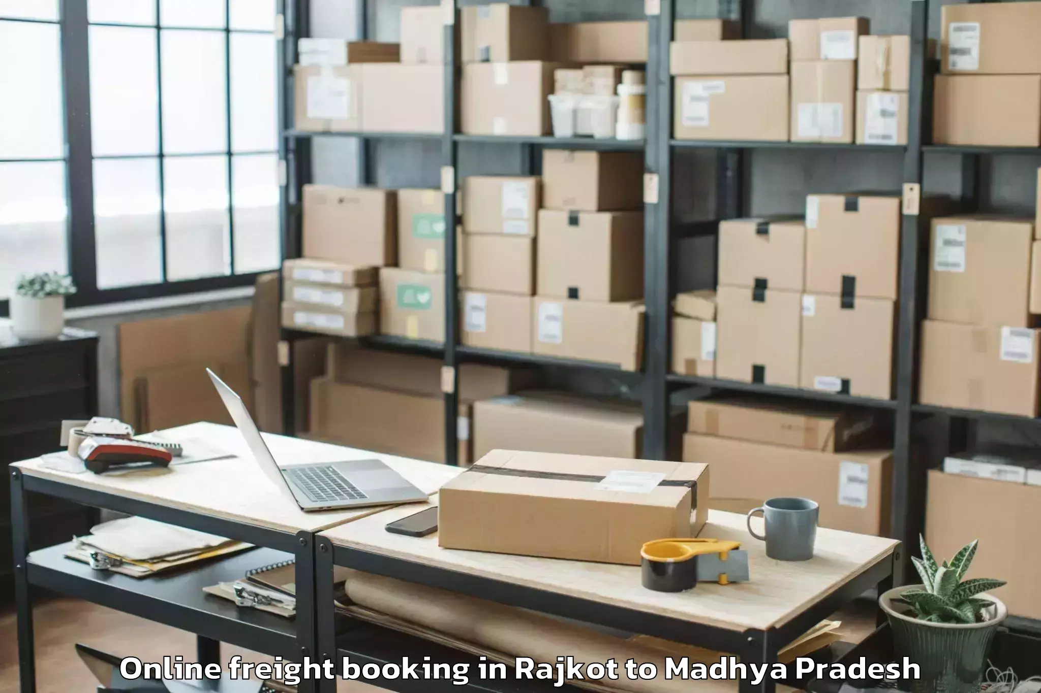 Hassle-Free Rajkot to Goharganj Online Freight Booking